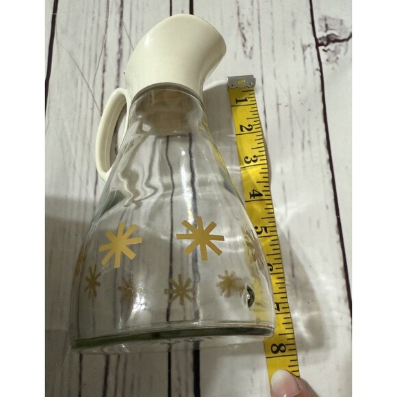 Mid Century Modern RETRO Atomic Starburst Log Cabin Syrup Glass Dispenser Bottle - Picture 10 of 10